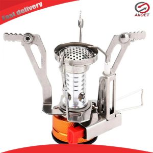 【Alloet】 3000W Portable Gas Furnace with Piezo Camping One-piece Gas Stove Foldable Cooking Stove for Camping Hiking