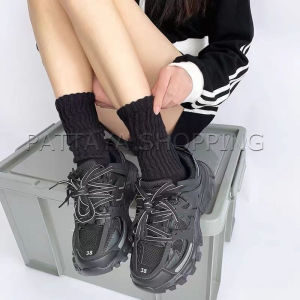 Pattaya ถุงเท้านุ่มหนา นุ่ม สไตล์ญี่ปุ่น แนววินเทจ สีพื้น ข้อยาว womens socks