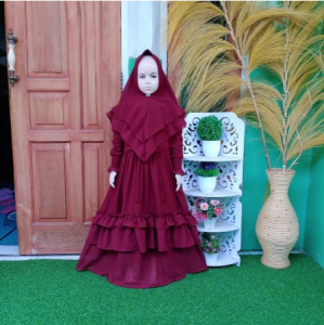 Gamis Anak Perempuan Kekinian Syari Esty Kids 3-11 Matt Moscrepe Model Terbaru Anak Tanggung fashion viral kekinian Good Quality