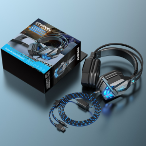 Tai nghe chơi game SY850MV kết nối có dây bằng cổng AUX 3.5mm thiết kế gaming kèm theo đèn led với âm thanh sống động