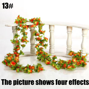 【HM】2m Eucalyptus Vine Artificial Leaves Rattan Wedding Garland Home Decor Backdrop Fake Vines Rattan Party Wall Decor 1 Pack 6.6 Feet Artificial Silver Dollar Eucalyptus Leaves with Willow Vines