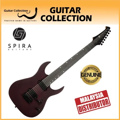 SPIRA S-407 MWR Electric Guitar | 400 Series | 7-String | HH Modern Double Cutaway | Matte Wine Red