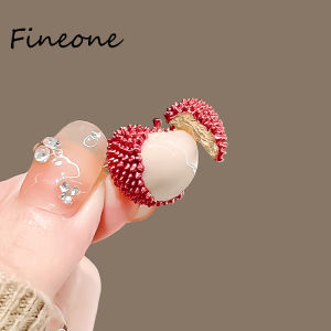 Exquisite Creative Litchi Enamel Brooches Pins For Women Girls Fruit Series Crystal Lapel Pin Badges Suit Office Jewelry