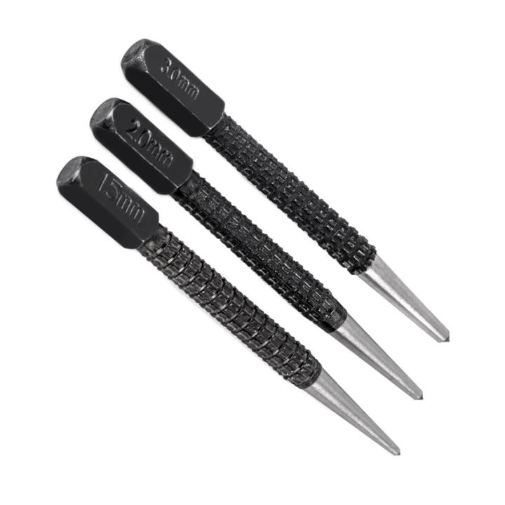 3Pcs Black High-Carbon Steel Center Punch Set 10cm Non Center Punch For Alloy Steel Metal Wood Marking Drilling Tool Center Punches Punches Hand - View #10
