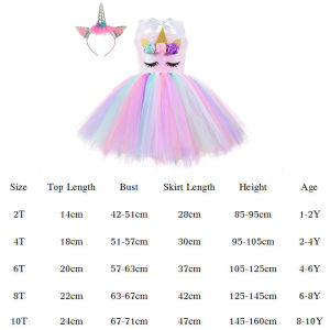 2025CODKids Girls Unicorn Princess Dress 1-10 Years Children Birthday Wedding Party Babydoll Dress Rainbow Sequined Unicorn Dresses