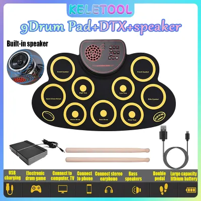 electronic drum pad electric Electronic Drum Compact Size USB Roll-Up Silicon Drum Set Digital Kit 7 Drum Pads