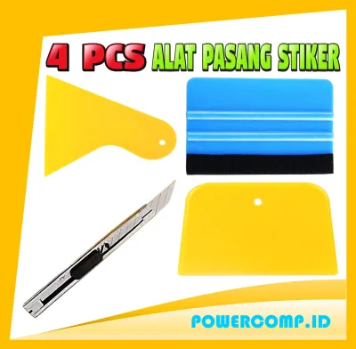 5 PCS Alat Pasang Stiker Vinyl Mobil Motor | Alat Bantu Aplikasi Sticker Kaca Laptop Body Motor | Squeegee Scraper Cutter | Set Alat Lengkap Pemasangan Stiker Kaca Film Wallpaper – PWR03