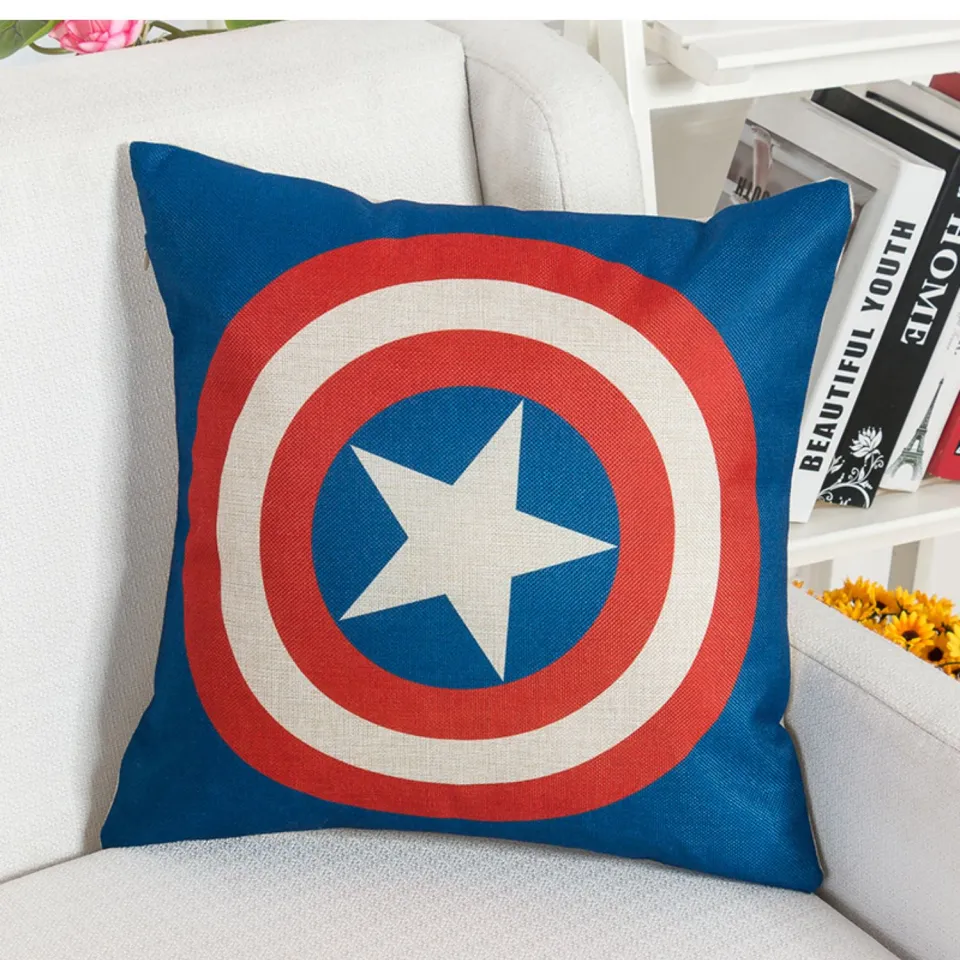 Superhero Marvel Comics movie pillow Superman Iron Man Spider Man The Avengers literary cotton and linen pillow cover Lazada PH