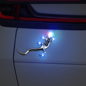 Solar Car Lights Night Warning Light Gecko Car Decorative Lamp