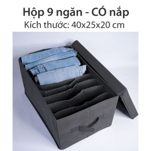 Hộp vải đựng quần áo chia ngăn Khung Cứng Living C túi đựng quần áo gọn gàng