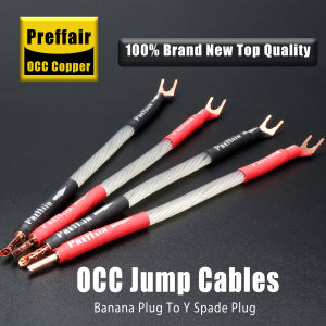 4Pcs Hifi Jumper Cable OCC Copper Bridge Cable Silver Plated Speaker Jumper Cabe with Pure Copper Banana Y Spade Plug