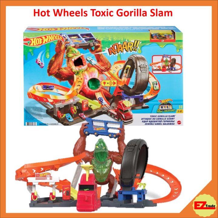 Mattel Hot Wheels toxic Gorilla Slam Playset with Lights & Sounds