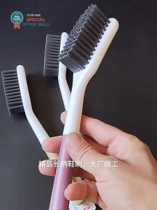 【Special Offer】Hard Bristle Shoe Brush Long Handle Heavy Duty For Cleaning Sneakers Leather Shoes Non Shedding Wear Resistant Household Laundry Brush Multipurpose With Angled Head For Deep Cleaning