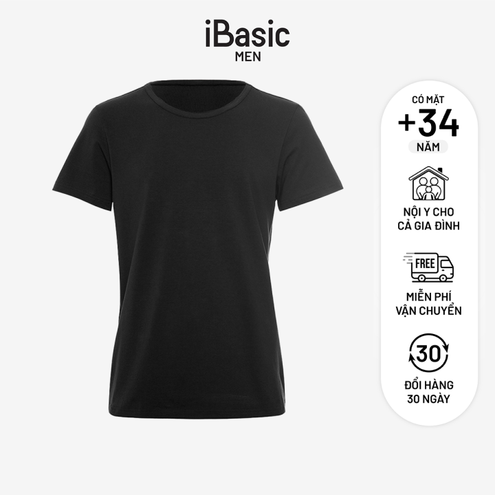 Áo thun nam iBasic cotton USA kháng khuẩn mặc nhà tay ngắn basic HOMM012-1
