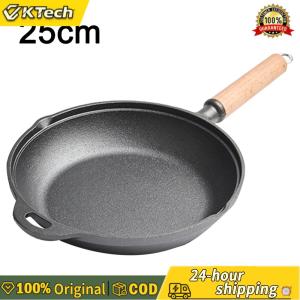 【Free Shipping】 Cast Iron Chefs Pan Pre-Seasoned Fry Pan with Handle for Frying Baking Grilling Indoor Outdoor Cooking