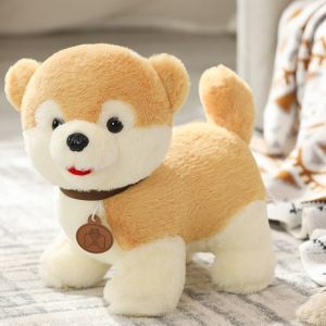 FCJOJO CASTLE 25/30/40cm Like Real Dog Plush Toys Cute Simulation Pets Chihuahua Pomeranianxi Husky Bulldog Shiba Inu Fluffy Baby Dolls Birthday Gifts for Children