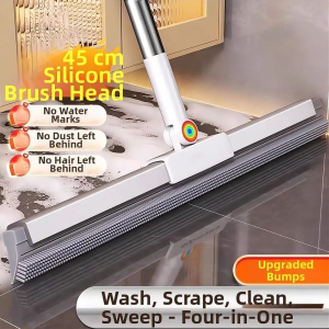 4 in 1 Brush Magic Broom Squeegee Broom Floor Cleaning Brush Gap Long Handle Wiper Scraper Mop