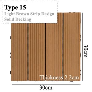 [SG THEJOYLAND] Outdoor Decking Tile Artificial Grass Wooden Decking Tiles Turf Interlocking Wooden Flooring Tile Patio Balcony Garden HDB Entranc Deck Easy to Install Non-Slip Durable Weatherproof Material Suitable for Outdoor Patio Garden Corridor an