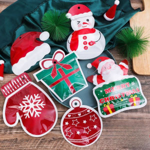 12Pcs Christmas Self-sealing Candy Bag Cartoon Santa Claus Snowman Child Kids Gift Bag PartySupplies