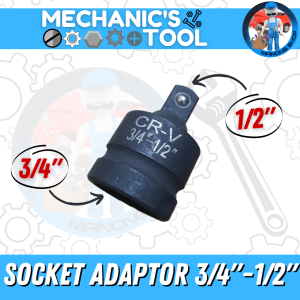 Socket Adaptor 1/2" to 3/4" 3/4" to 1/2" 1/2" to 3/8" with Variation Carbon Black High Quality Tool