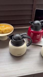 2026 Tyeso 750ml Large Capacity Vacuum Flasks Pumpkin-Shaped Steel Insulated Teapot Infuser Hot Cold Water Bottle with Eye Sticker