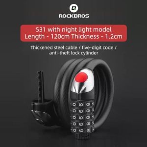 Kunci Nomer Gembok Sepeda RKS531-1 / RKS531 Hitam Bicycle Lock Ring 5 Digits Password 120 c Code Anti Maling Nomor MTB Angka Roadbike Sepedah