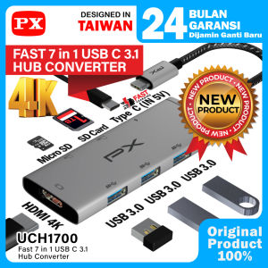 USB Hub Converter Type C 3.1 Macbook Laptop HDMI 7 in 1 PX UCH1700