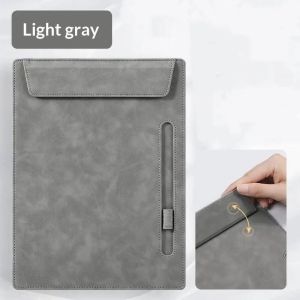 FFBH A4 Leather Clipboard  Absorption Silver Clip Manager Signature Pad Writing File Office Meeting Vintage Folder Menu Board 2Z6B7