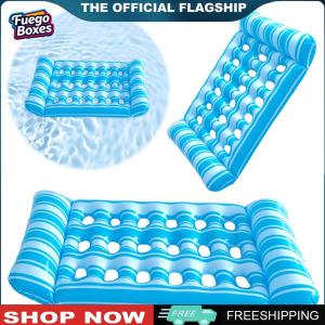 [Fuego Boxes] Inflatable Floating Bed Portable Floating Lounger Air Mattress Foldable Swimming Pool Air Mattress for Swimming Pool Party