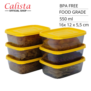 TOPLES PLASTIK SET [550 ML] CALISTA FURANO  SET 6 WADAH PENYIMPANAN MAKANAN FOOD CONTAINER SET FOOD PREPARATION FURANO SMOKED FURANO FULL WARNA