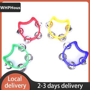 [COD] WHPHous Ship within 24 hours Hand Held Tambourine Metal Bell Plastic Percussion for KTV Party Kid Game Toy