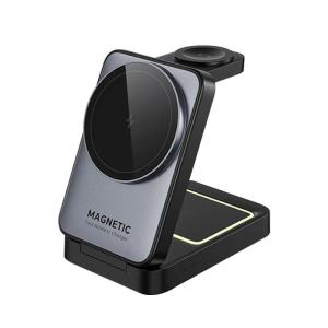 Foldable Magnetic Wireless Desktop Charger Holder For iP1615 14 13 12 Pro/Max/Plus Air Pods Watch