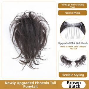 JON09 Synthetic Messy Flower Hair Bun Ponytail Hair Extensions with Comb Self-Winding Bun Hair Extension Hair Bun Wig Natural Long Wavy Curly Hairpieces for Women