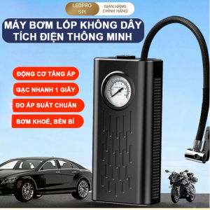 Máy bơm lốp ôtô loại 1 không dây cầm tay sạc USB ngắt tự động thiết kế nhỏ gọn công suất lớn bảo hành 2 năm