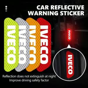 secr 4Pcs Night Safety Reflective Door Mark Sticker For IVECO Daily e-Daily 4x4 Eurocargo S-Way T-Way Stralis Truck Accessories 3M8Q4