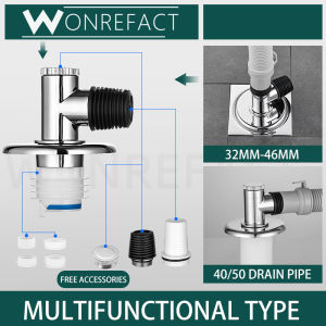 Washing Machine Drain Connector Cover Bathroom Floor Universal Drain Cover Sewer Double Pipe Deodorant Cover Strong Seal Durable