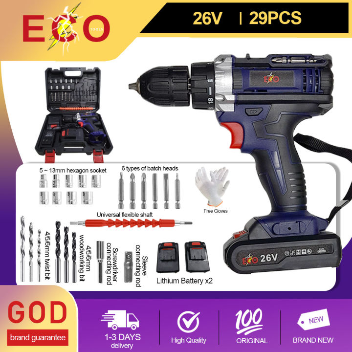 ECO A Cordless Drill Set Portable Electric Drill Set Torque Adjustment