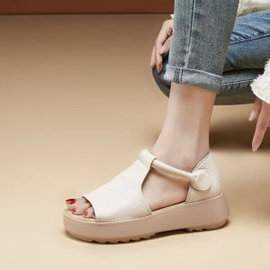 [Free Shipping] WomenS Soft Leather Sandals 2026 Summer New Flat Velcro Casual Open-Toe Soft Sole Roman Sandals For Women