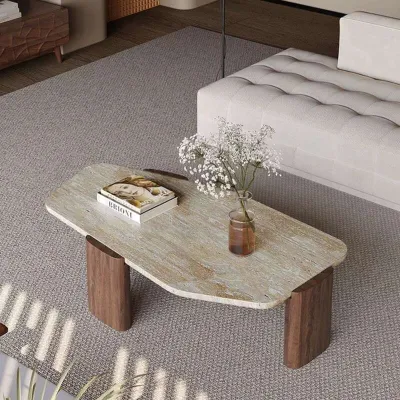 Wabi Sabi Style Irregular Cave Stone Tea Table Home Living Room Creative Marble Tea Table Homestay Ho Reception Coffee Table