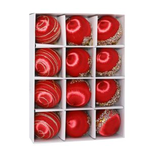 ZHUWE 12pcs Shatterproof Christmas Ball Set 6CM Delicate Christmas Tree Decoration Pendant DIY Supplies Creative Hanging Ornament Xmas