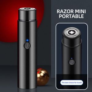 Portable Electric Mini Shaver For Men Stainless Steel Shaving Machine Travel Rechargeable Shaver Floating Blade Razor Washable Razor Travel Shaver