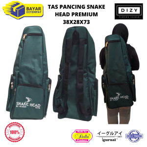 Tas Pancing Ransel Premium Best Quality Bahan Tebal Muat Banyak Snake Head Hijau Army 38x28x73cm