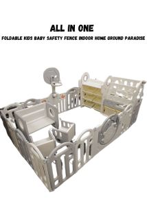 JOYEASE ALL IN ONE Indoor Home Baby Kids Ground Paradise Safety Playguard Playpen With Table Chair With DIY Storage Organizer