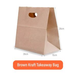 Takeaway Kraft Bags extra thick kraft paper strong base 10/50 PCS