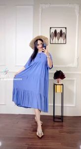 DRESS JUNE JUMBO POLOS KANCING TERBARU KEKINIAN 2022 DRESS BALI JUMBO DRESS SUSUN KANCING DASTER KANCING BUMIL POLOS VIRAL KIMONO POLOS