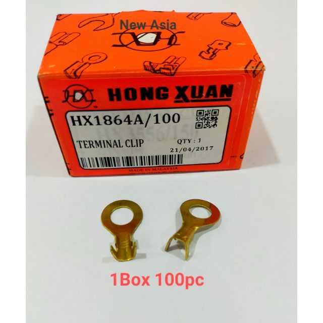 HX1864A Extra wide leg 1Box 100pc Ring Terminal Clip Wire Universal