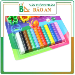Đất nặn 12 màu kèm 4 khuôn cắt Hồng Hà 8101 - Văn phòng phầm Bảo An