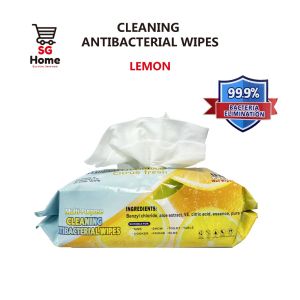 Wet Wipes Antibacterial Lemon Wet Wipes Cleaning Wipes wet tissue Thick Wet Wipes Xl Large Size | 90 Sheets / pack
