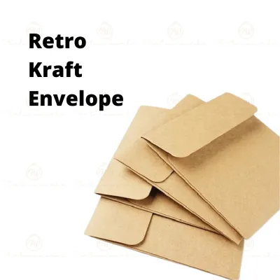 FORTUNEWORKS Brown Retro Simple DIY Kraft Small Mini Square Envelope