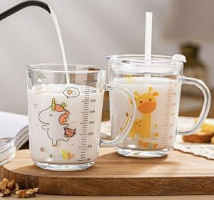 Gelas Minum Anak Susu Jus Air / Mug Tumbler Lucu GRATIS SEDOTAN / Gelas Ukur